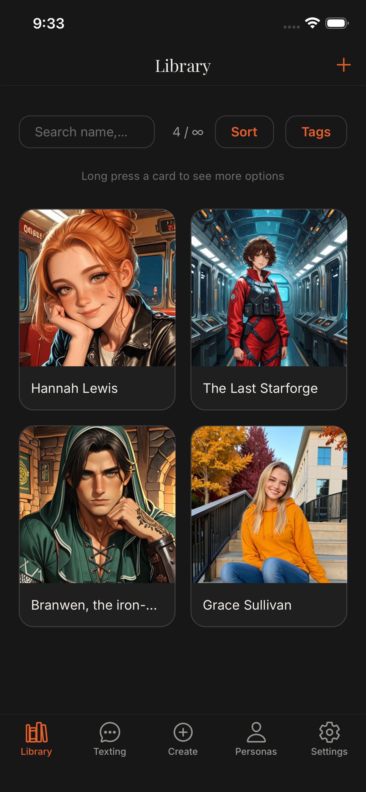 Character Library Grid